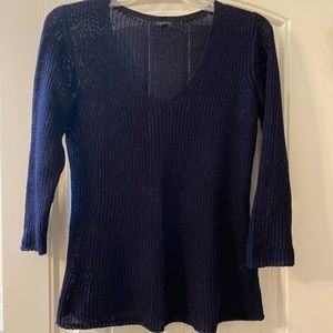 Talbots 3/4 sleeve open knit sweater
